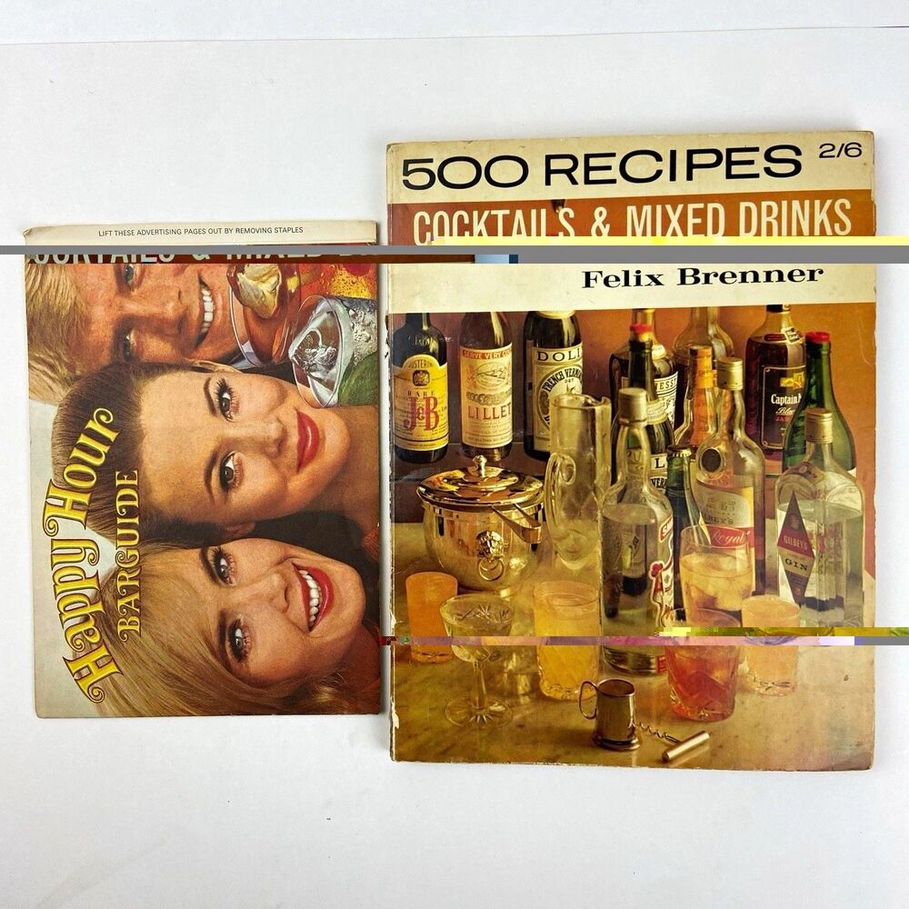 Vintage 500 Recipes Cocktails & Mixed Drinks Paperback Cookbook Felix Brenner